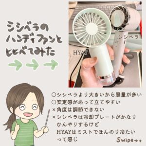 シシベラのハンディファンとの比較