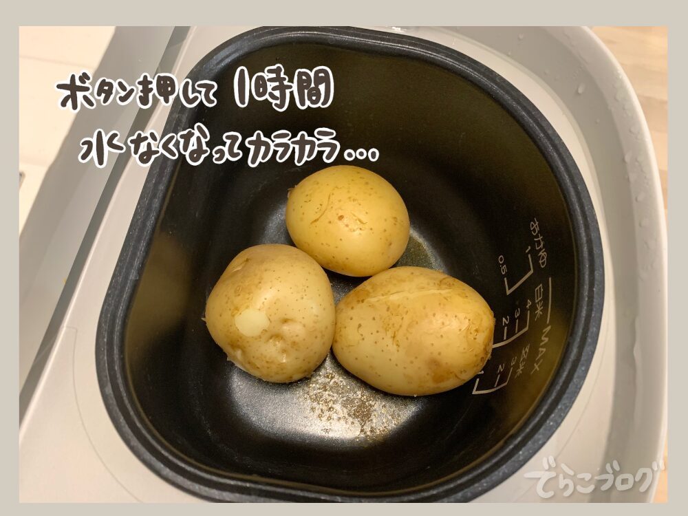 ⑥1時間後にチェックしたところ水分がなくなっていました