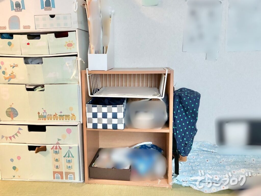 ランドセルラックとして使っている2段ボックス