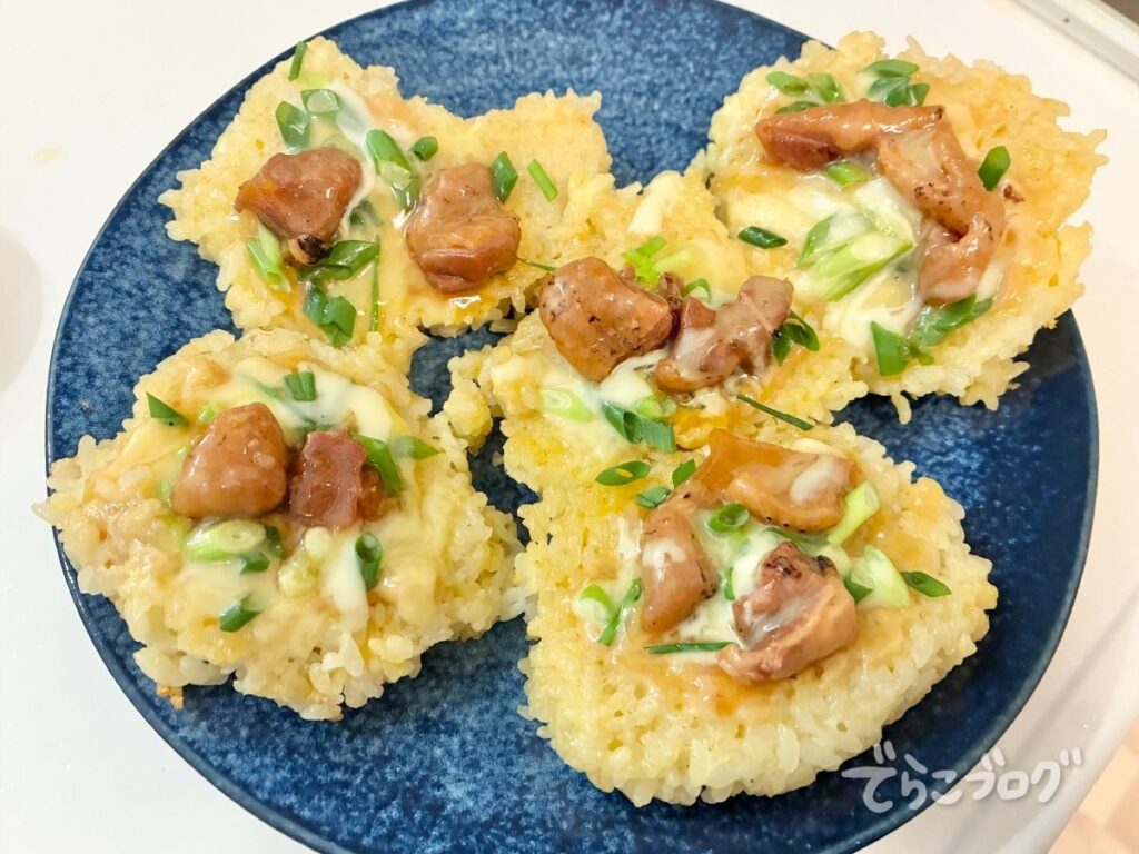 最近ネットで見つけたレシピ。冷やご飯で作る和風ピザ
